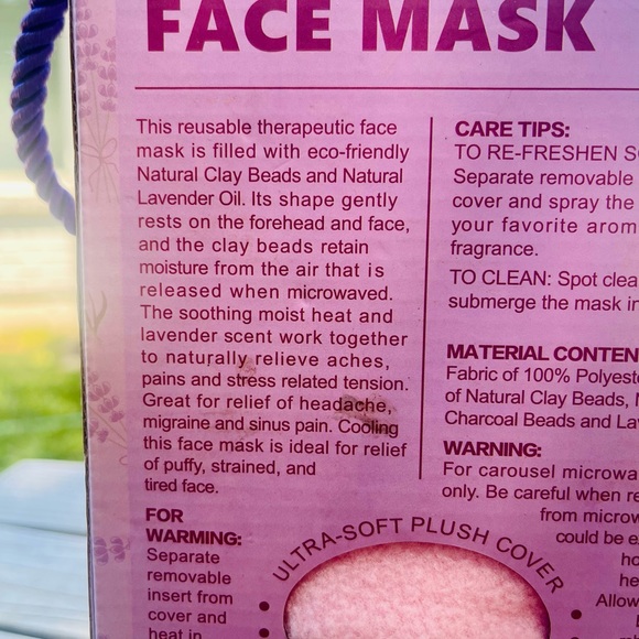 Aromatherapy Face Mask Towel Heat or Cool NWT - Picture 7 of 10